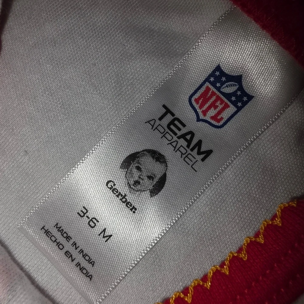 Gerber NFL Team Apparel Kansas City Chiefs Cutie Baby‎ Bodysuit 3-6M White Red